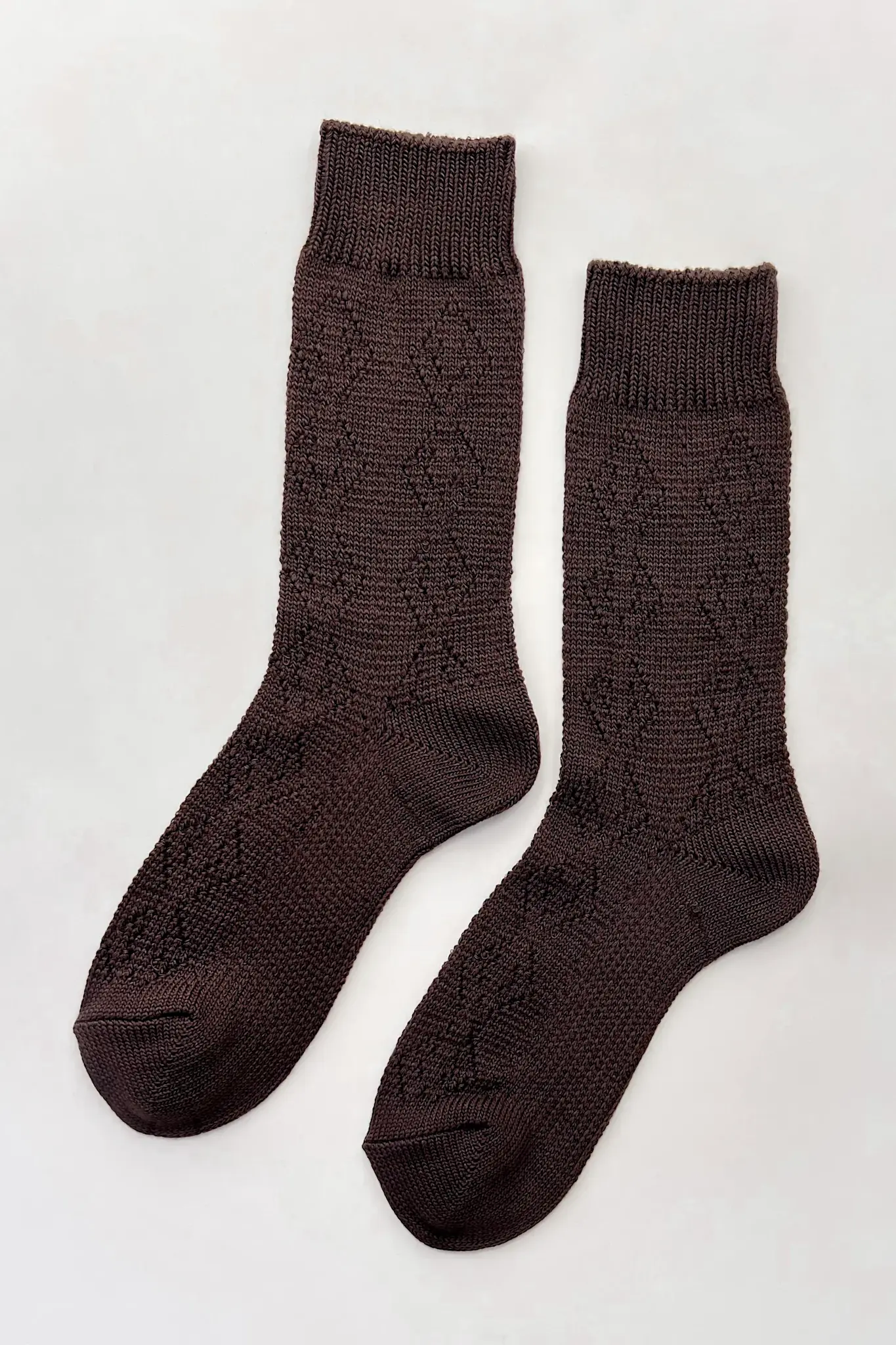 Le Bon Shoppe Modal Eyelet Socks Brown