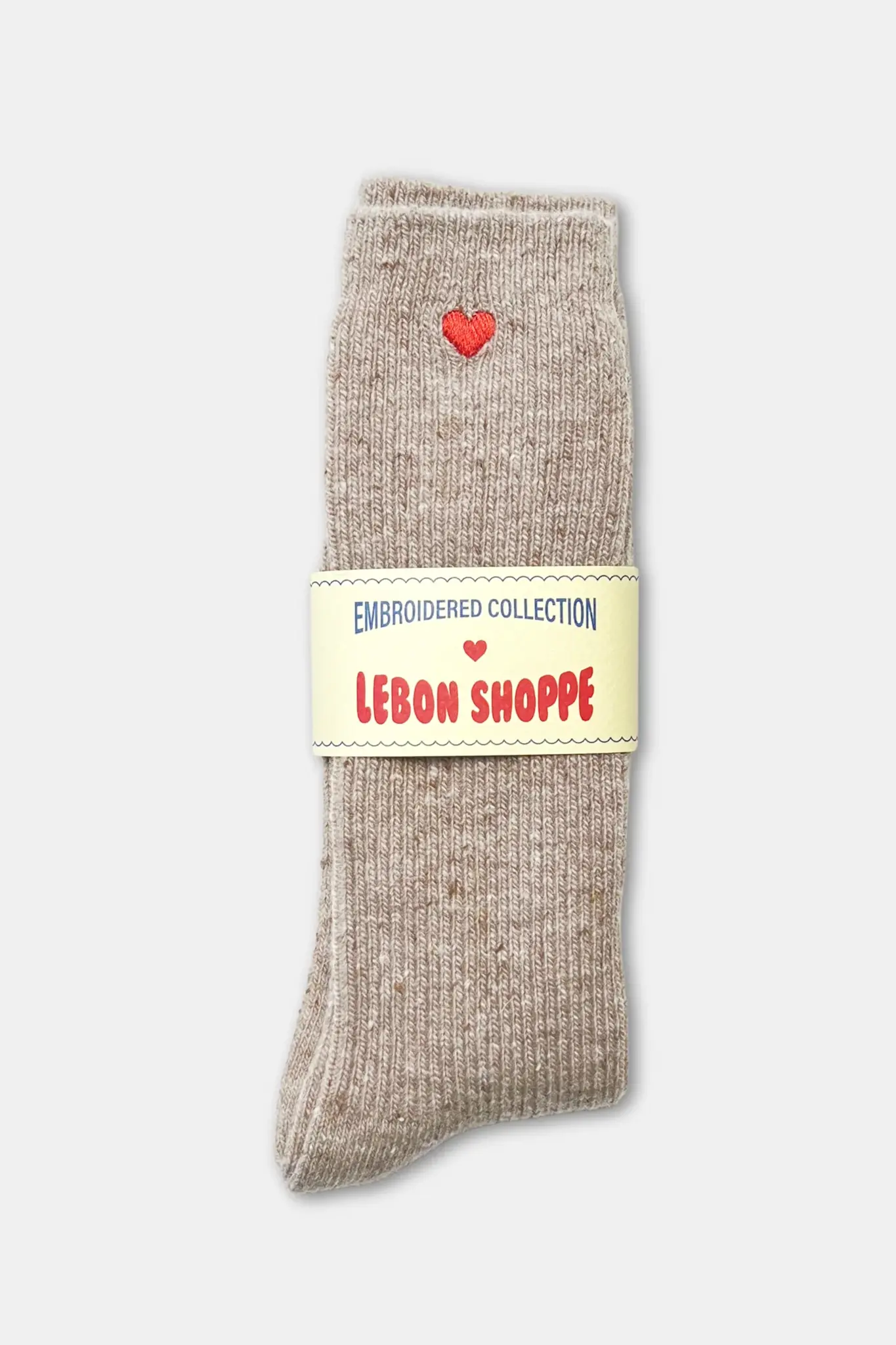 Le Bon Shoppe Embroidered Snow Socks Tan