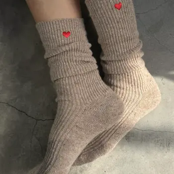 Le Bon Shoppe Embroidered Snow Socks Tan