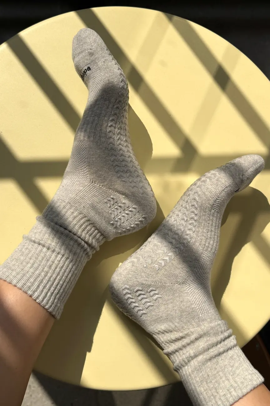 Le Bon Shoppe Grip Gym Socks Grey