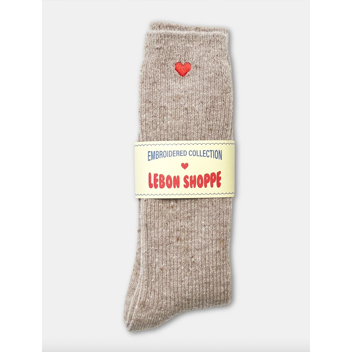 Le Bon Shoppe Embroidered Snow Socks Tan