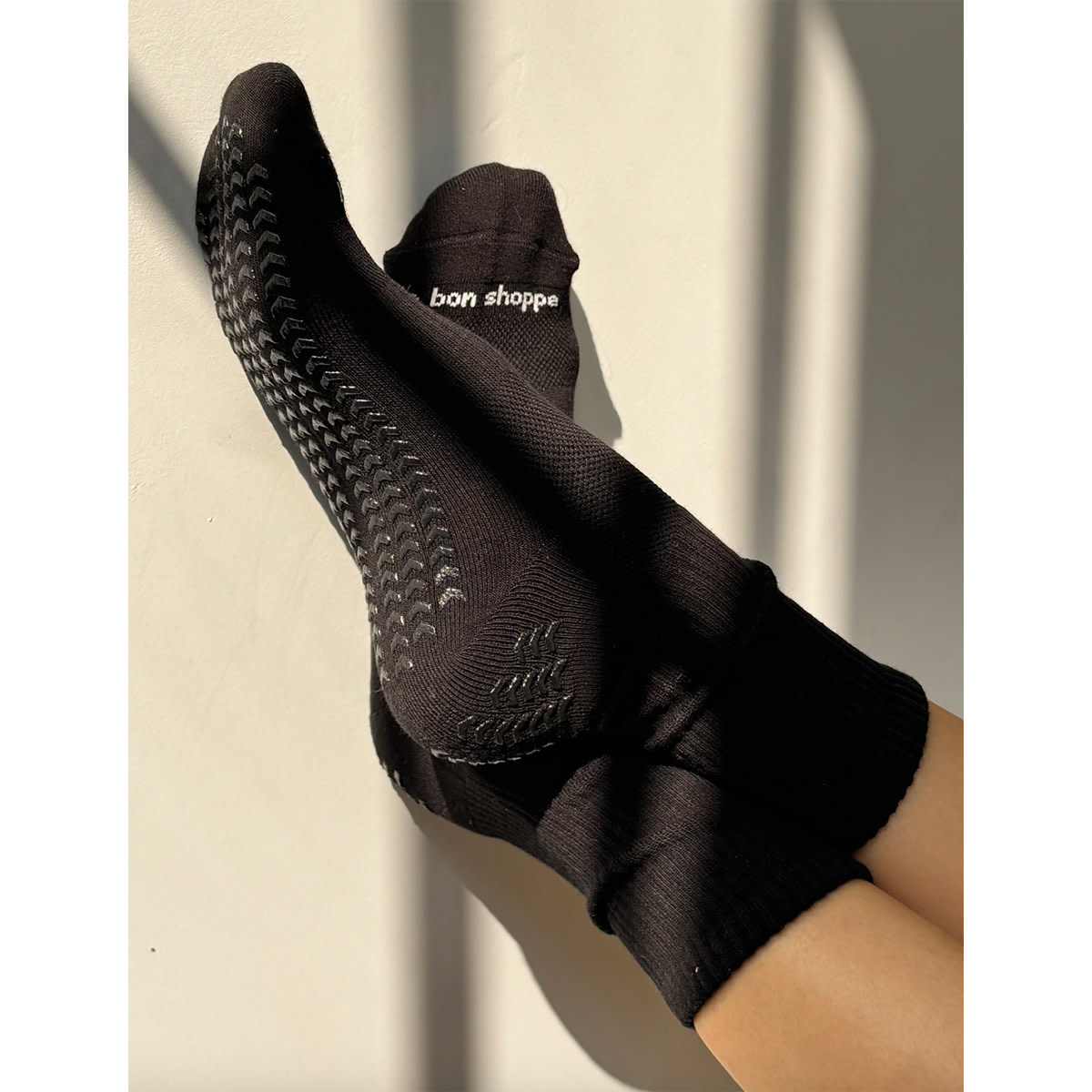 Le Bon Shoppe Grip Gym Socks  Black