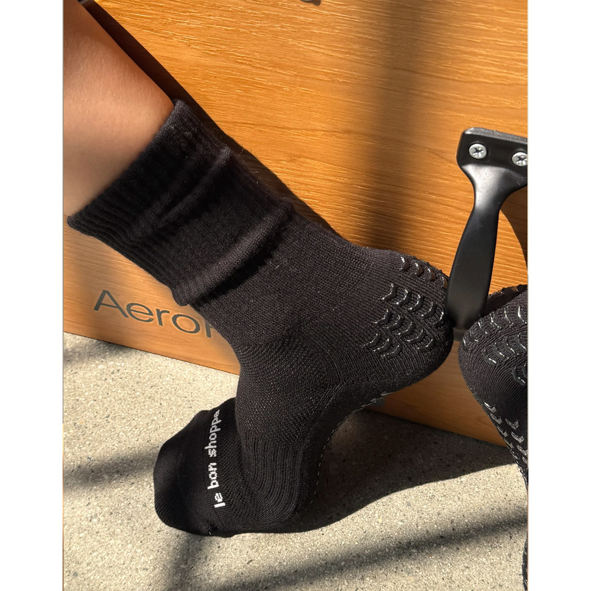 Le Bon Shoppe Grip Gym Socks  Black