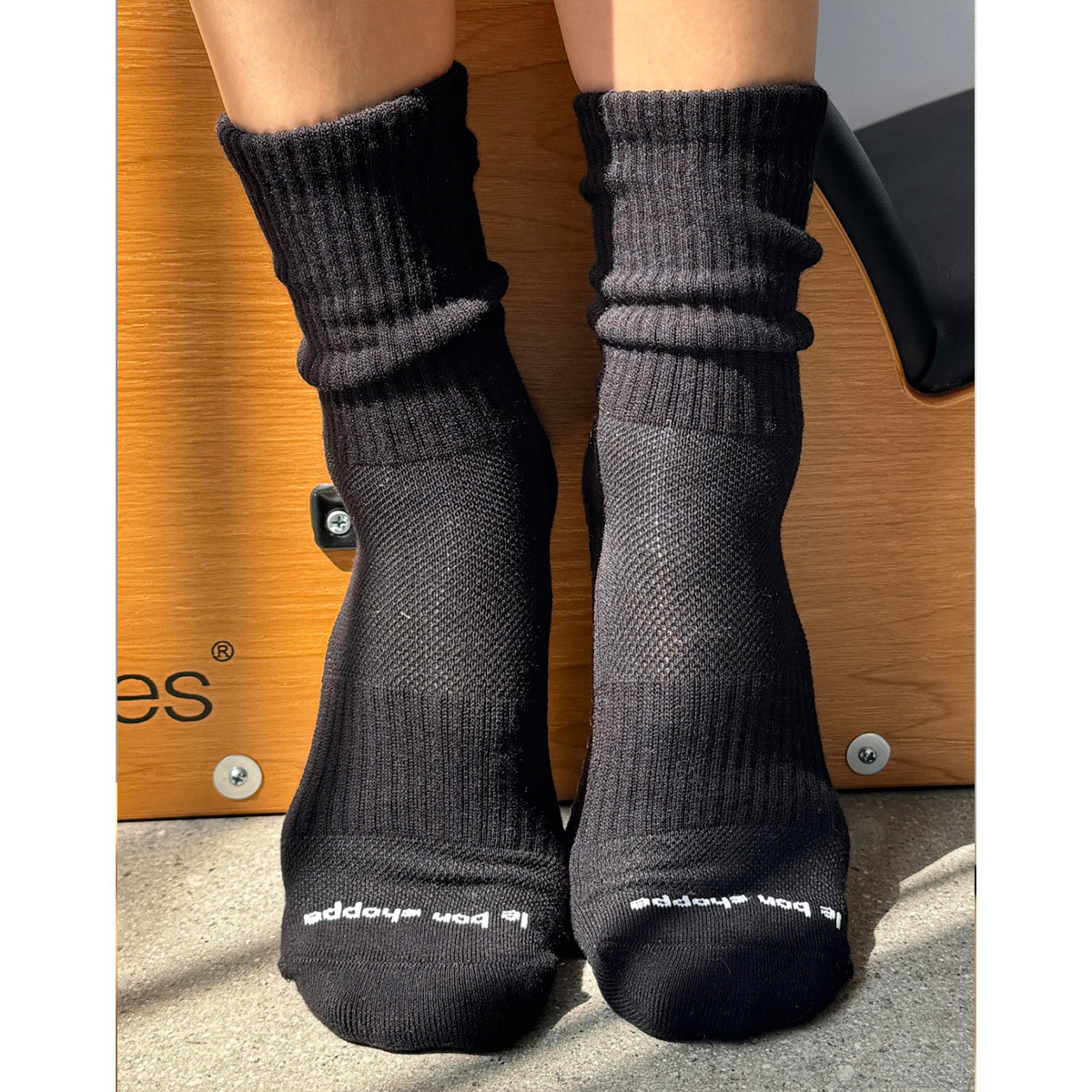 Le Bon Shoppe Grip Gym Socks  Black