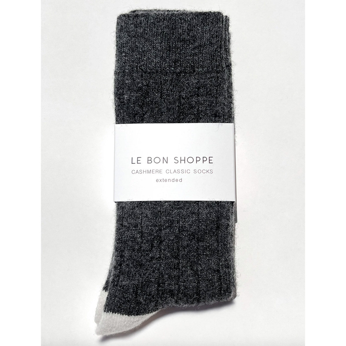 Le Bon Shoppe Extended Classic Cashmere Socks Charcoal Melange
