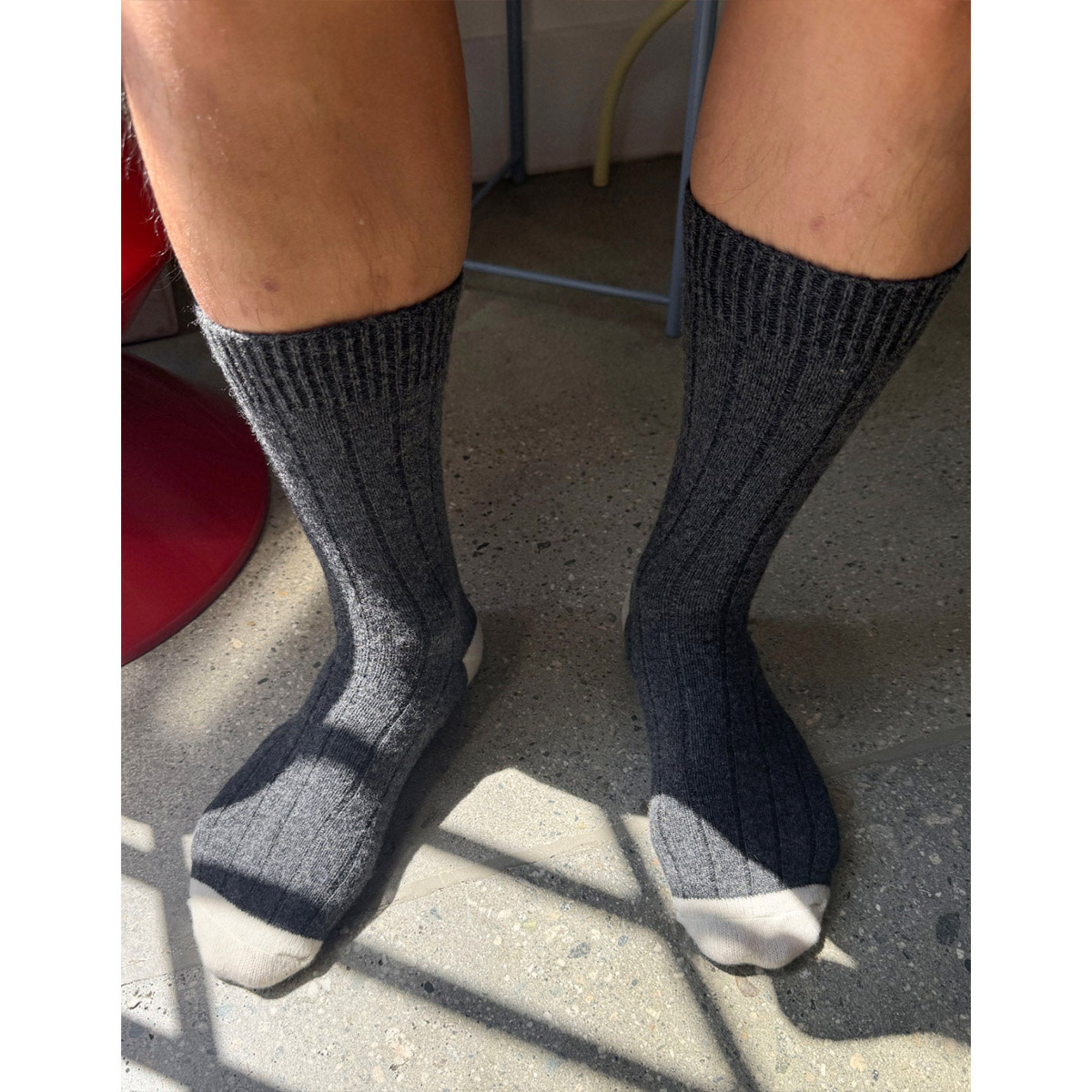Le Bon Shoppe Extended Classic Cashmere Socks Charcoal Melange