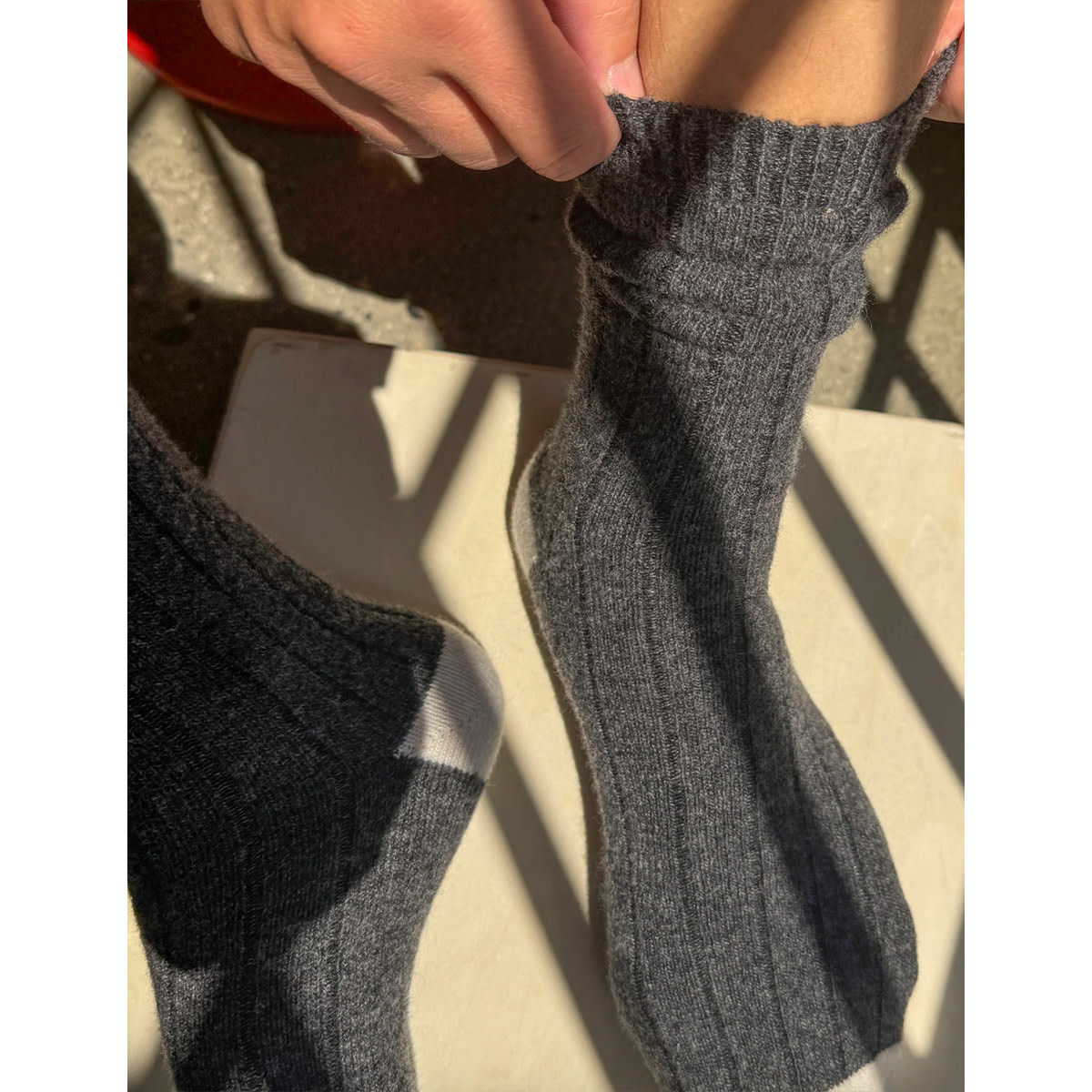 Le Bon Shoppe Extended Classic Cashmere Socks Charcoal Melange