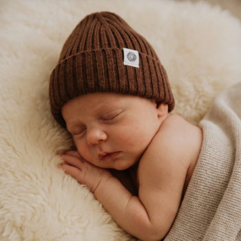 Lille Barn Merino Wool Knitted Baby Hat Carob