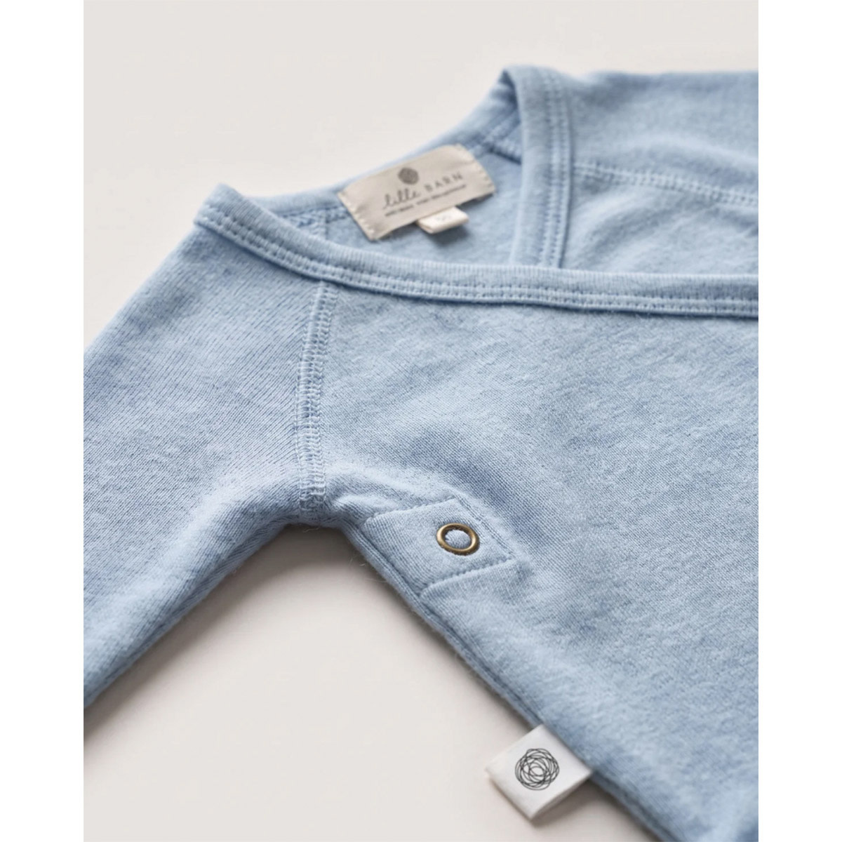 Lille Barn Long Sleeve Wool Wrap Bodysuit Blue Fog