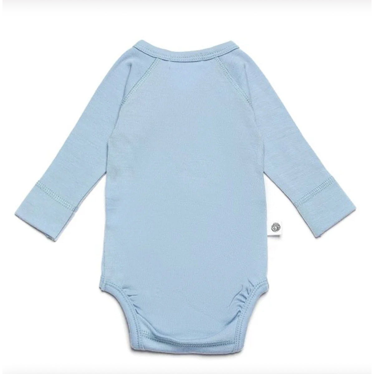 Lille Barn Long Sleeve Wool Wrap Bodysuit Blue Fog