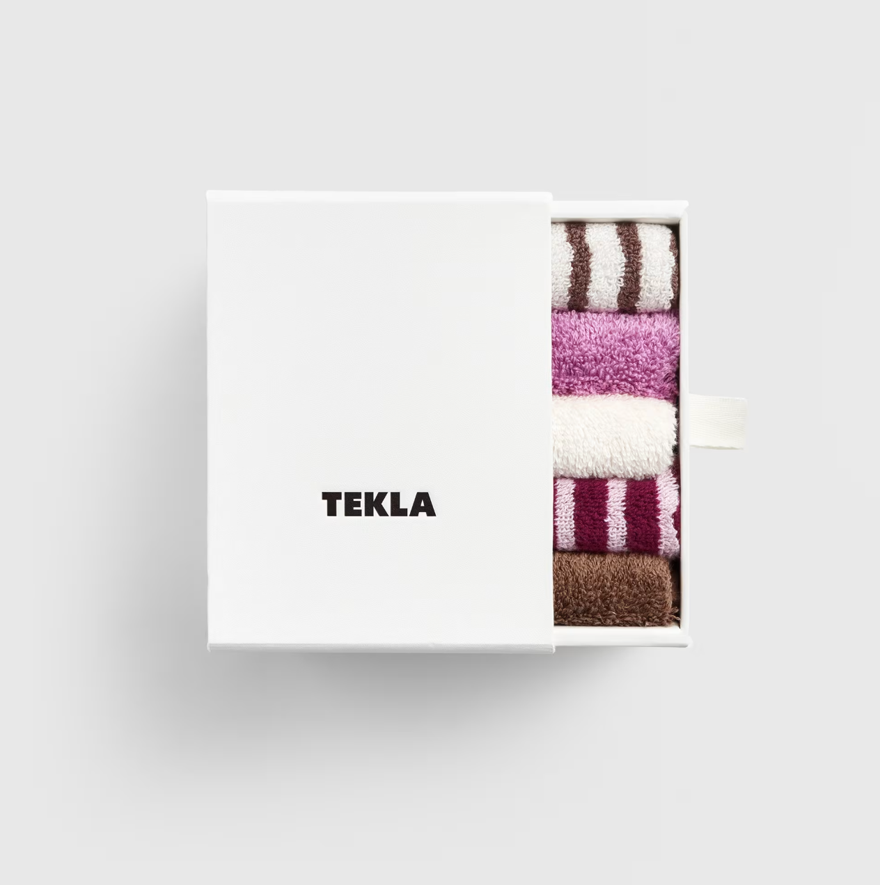 Tekla Washcloth Set of 5 Rose & Kodiak Multicolor