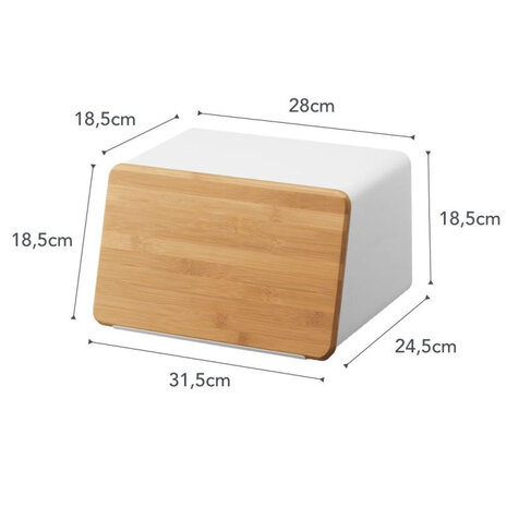 Yamazaki Yamazaki Broodtrommel met Deksel- Tower - White Yamazaki Yamazaki Broodtrommel met Deksel- Tower - White