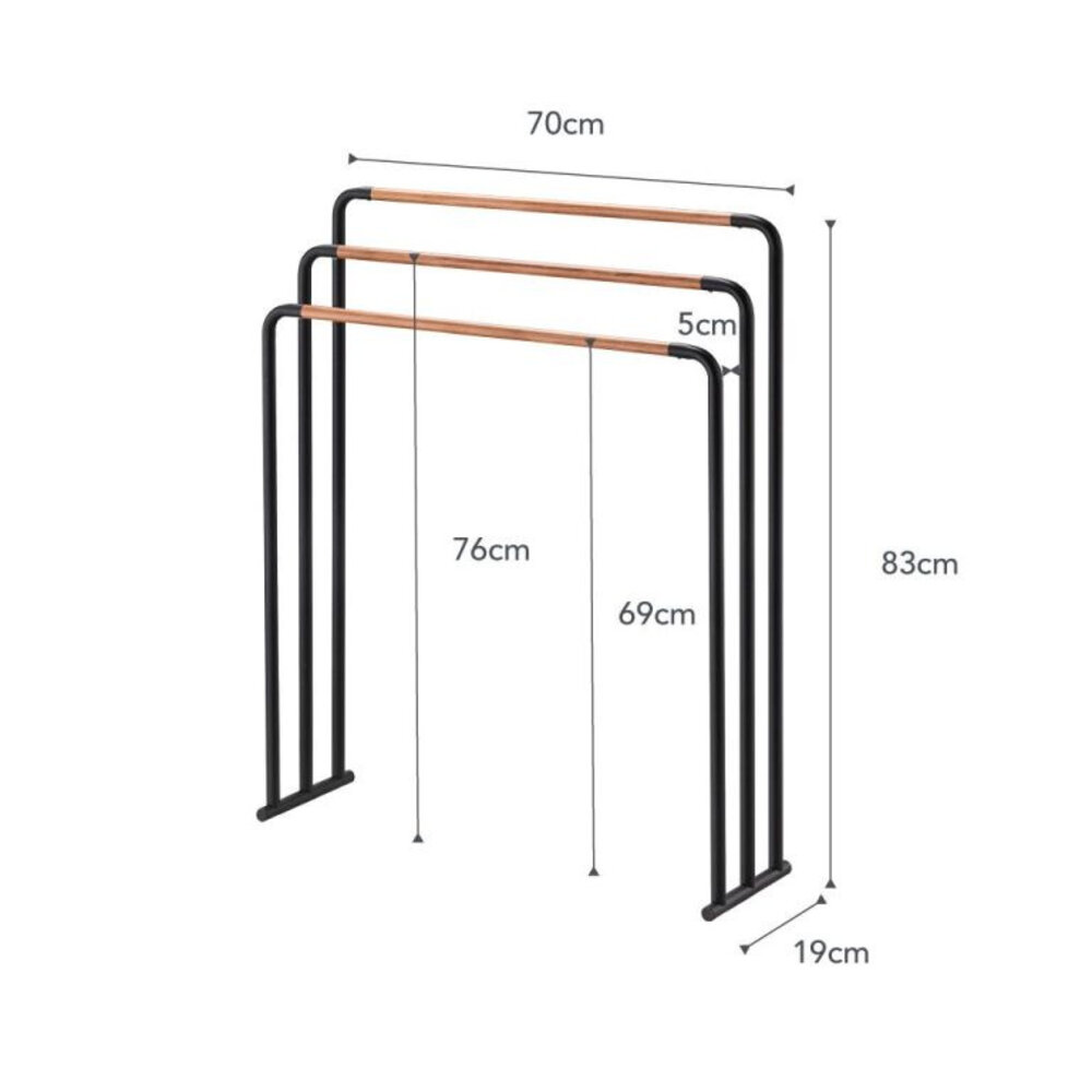 Yamazaki Yamazaki Plain Handdoekrek - black Yamazaki Yamazaki Plain Handdoekrek - black