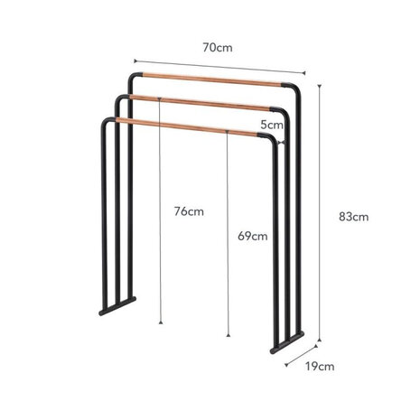 Yamazaki Yamazaki Plain Handdoekrek - black Yamazaki Yamazaki Plain Handdoekrek - black