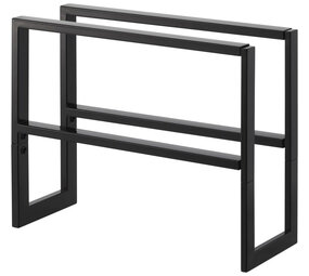 Yamazaki Yamazaki Uitbereidbaar schoenenrek 2 niveaus - Line - black Yamazaki Yamazaki Uitbereidbaar schoenenrek 2 niveaus - Line - black