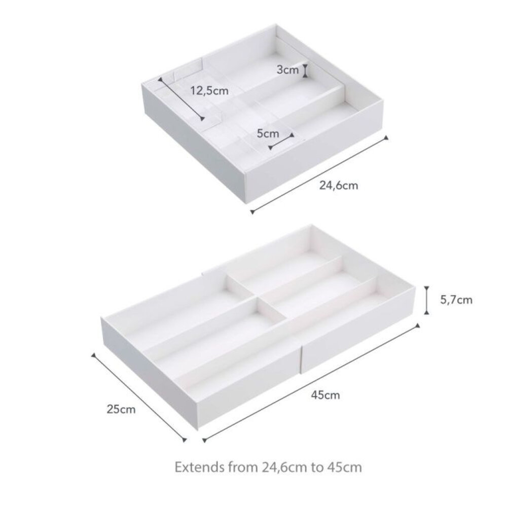 Yamazaki Yamazaki Lade-organizer Uitschuifbaar - Tower - White Yamazaki Yamazaki Lade-organizer Uitschuifbaar - Tower - White