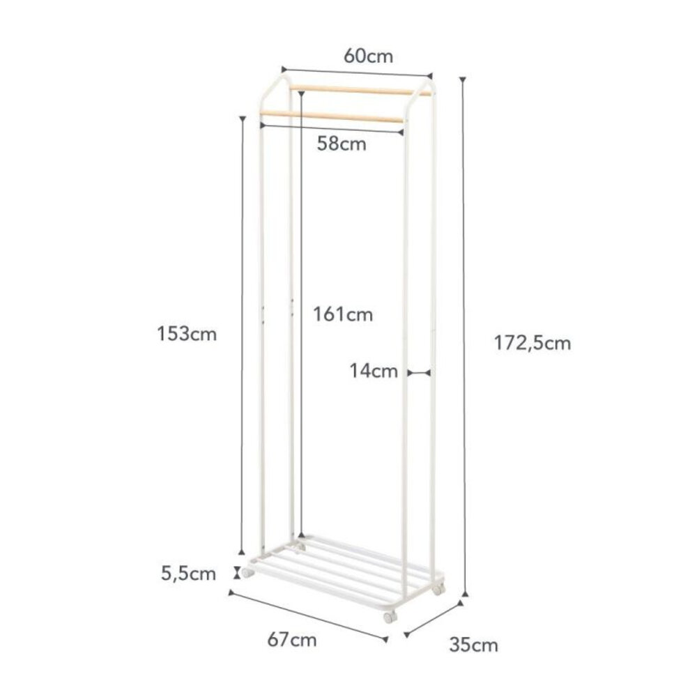 Yamazaki Yamazaki Kledingrek met Wielen - Tower - white