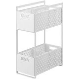 Yamazaki Yamazaki Keukenrek met Manden 2 niveaus - Tower - White Yamazaki Yamazaki Keukenrek met Manden 2 niveaus - Tower - White