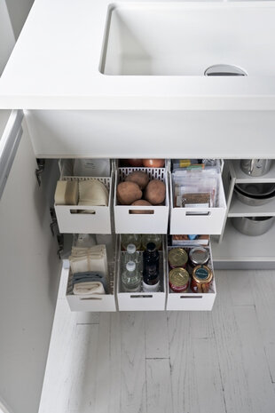 Yamazaki Yamazaki Keukenrek met Manden 2 niveaus - Tower - White Yamazaki Yamazaki Keukenrek met Manden 2 niveaus - Tower - White