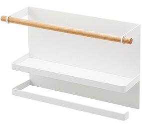 Yamazaki Yamazaki Magnetische Keukenpapier & Foliehouder - White Yamazaki Yamazaki Magnetische Keukenpapier & Foliehouder - White