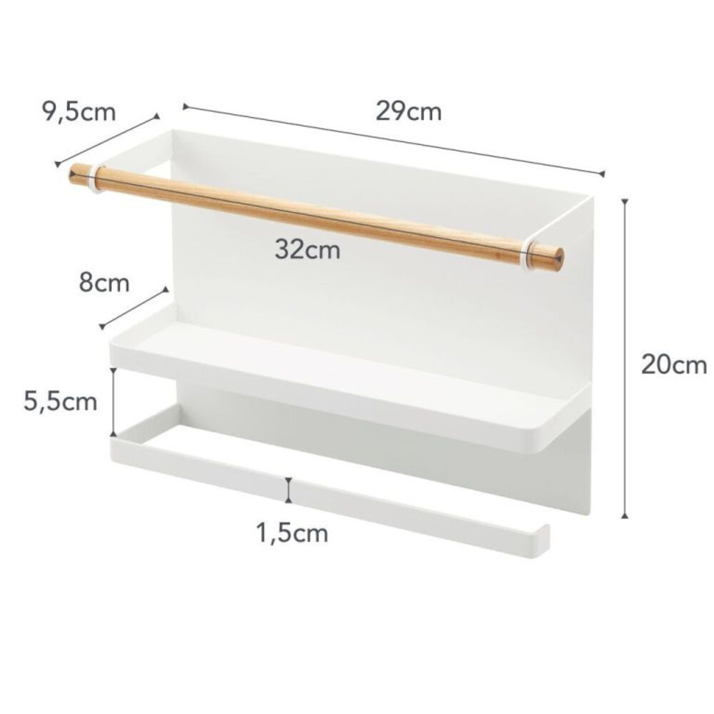 Yamazaki Yamazaki Magnetische Keukenpapier & Foliehouder - White