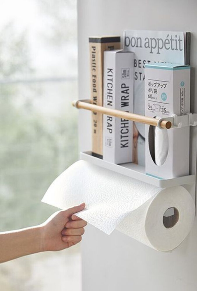 Yamazaki Yamazaki Magnetische Keukenpapier & Foliehouder - White