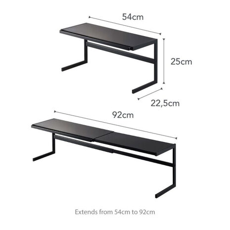 Yamazaki Yamazaki Keukenrek Uitschuifbaar - Tower - black Yamazaki Yamazaki Keukenrek Uitschuifbaar - Tower - black