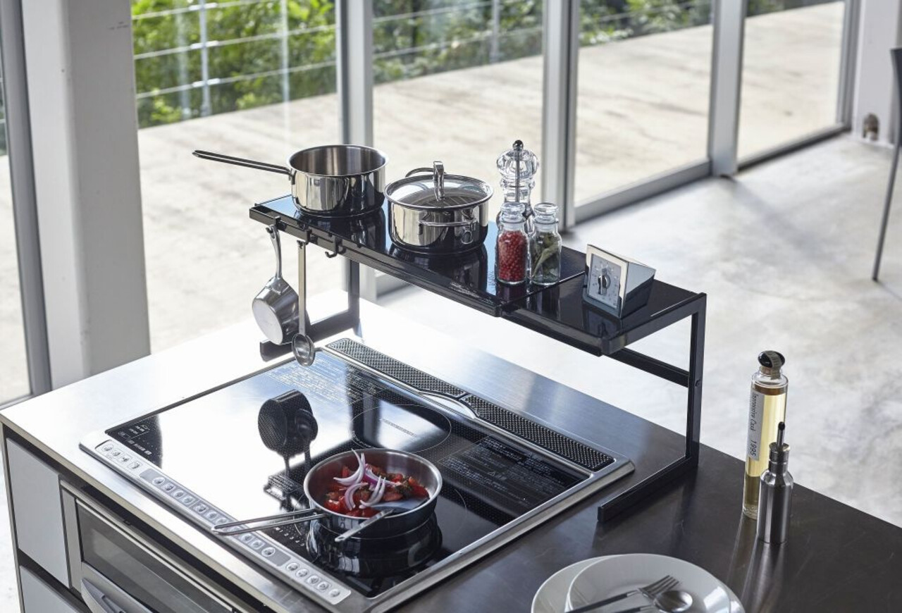 Yamazaki Yamazaki Keukenrek Uitschuifbaar - Tower - black Yamazaki Yamazaki Keukenrek Uitschuifbaar - Tower - black