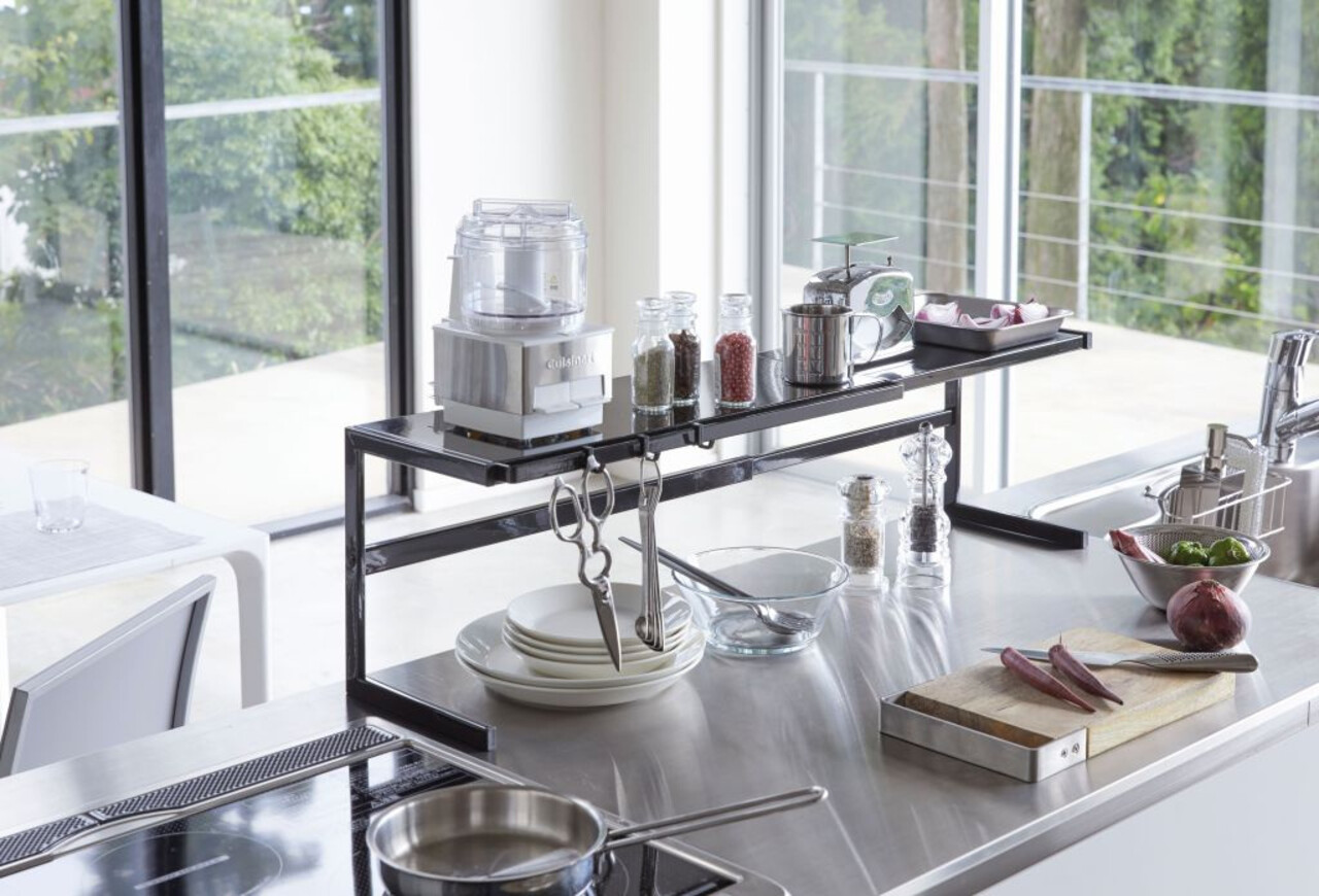 Yamazaki Yamazaki Keukenrek Uitschuifbaar - Tower - black Yamazaki Yamazaki Keukenrek Uitschuifbaar - Tower - black