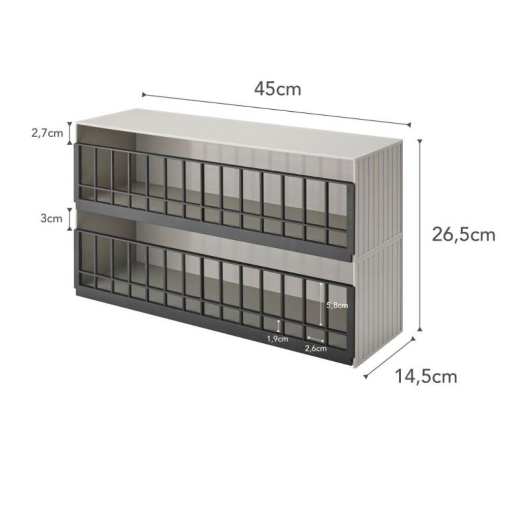 Yamazaki Yamazaki Speelgoedrek - Tower - Grey/White Yamazaki Yamazaki Speelgoedrek - Tower - Grey/White