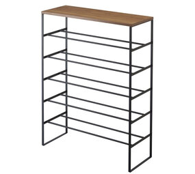 Yamazaki Yamazaki Schoenenrek met Houten plateau - Tower - black Yamazaki Yamazaki Schoenenrek met Houten plateau - Tower - black