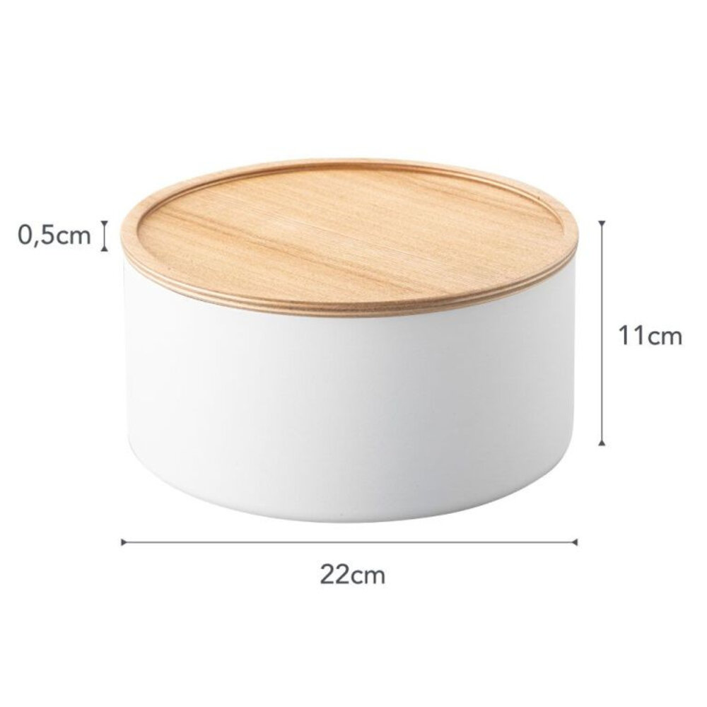 Yamazaki Yamazaki Opbergdoos met Deksel - Rin - White Yamazaki Yamazaki Opbergdoos met Deksel - Rin - White