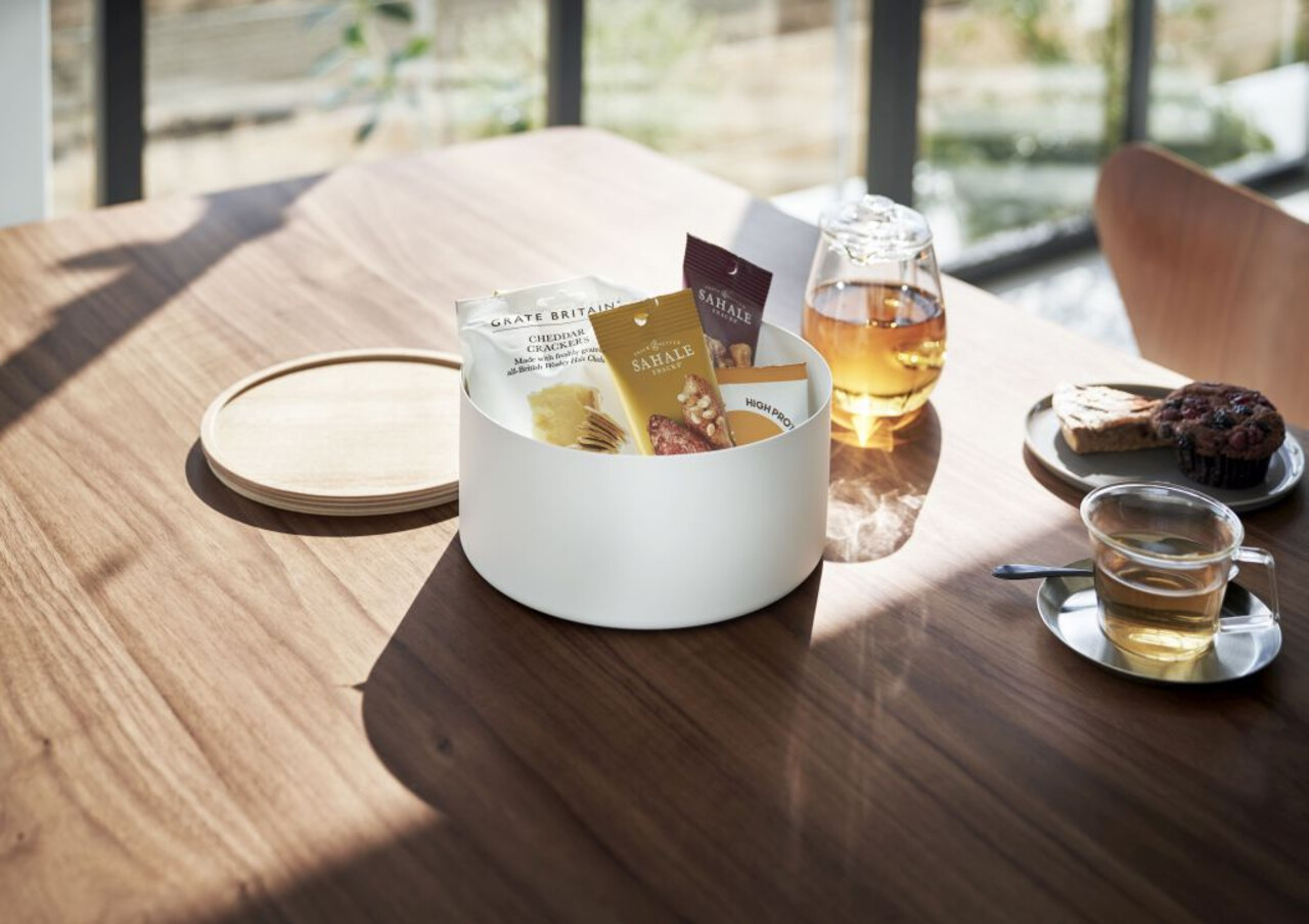 Yamazaki Yamazaki Opbergdoos met Deksel - Rin - White Yamazaki Yamazaki Opbergdoos met Deksel - Rin - White