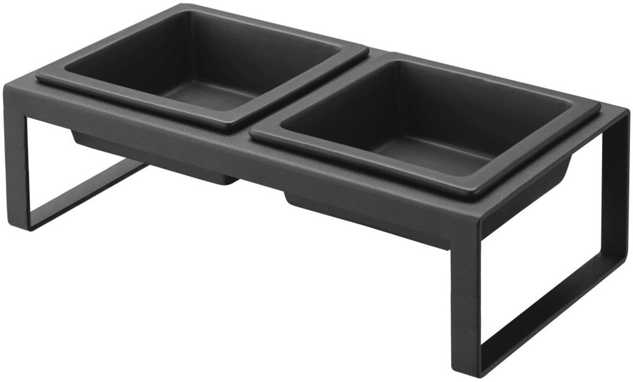 Yamazaki Yamazaki Voerbak Kat/Hond - Tower - Black Yamazaki Yamazaki Voerbak Kat/Hond - Tower - Black