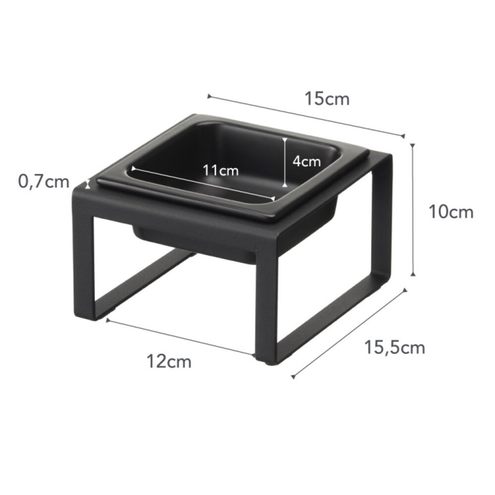 Yamazaki Yamazaki Voerbak Kat Enkel - Tower - Black