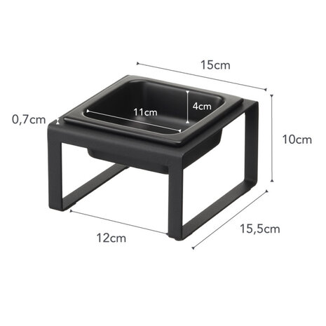 Yamazaki Yamazaki Voerbak Kat Enkel - Tower - Black