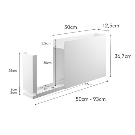 Yamazaki Yamazaki Kruidenrek Uitschuifbaar - Tower - White Yamazaki Yamazaki Kruidenrek Uitschuifbaar - Tower - White