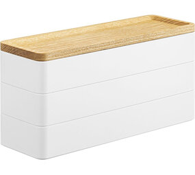 Yamazaki Yamazaki Sieradendoos 3 niveaus en deksel - Rin - White Yamazaki Yamazaki Sieradendoos 3 niveaus en deksel - Rin - White