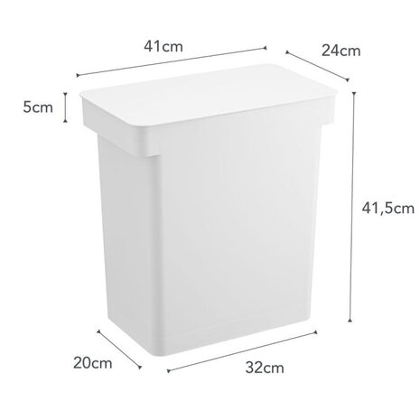 Yamazaki Yamazaki Prullenbak Luchtdicht - Tower - White Yamazaki Yamazaki Prullenbak Luchtdicht - Tower - White