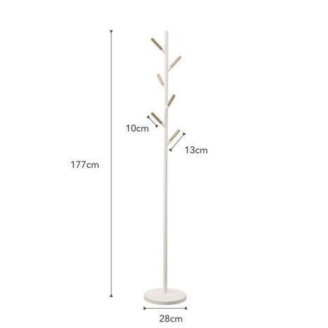 Yamazaki Yamazaki staande kapstok- Plain Pole - white Yamazaki Yamazaki staande kapstok- Plain Pole - white