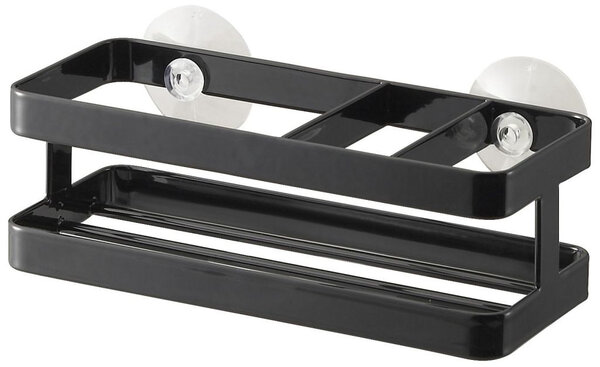 Yamazaki Yamazaki Fles- & Sponshouder Gootsteen met Zuignap - Tower - Black