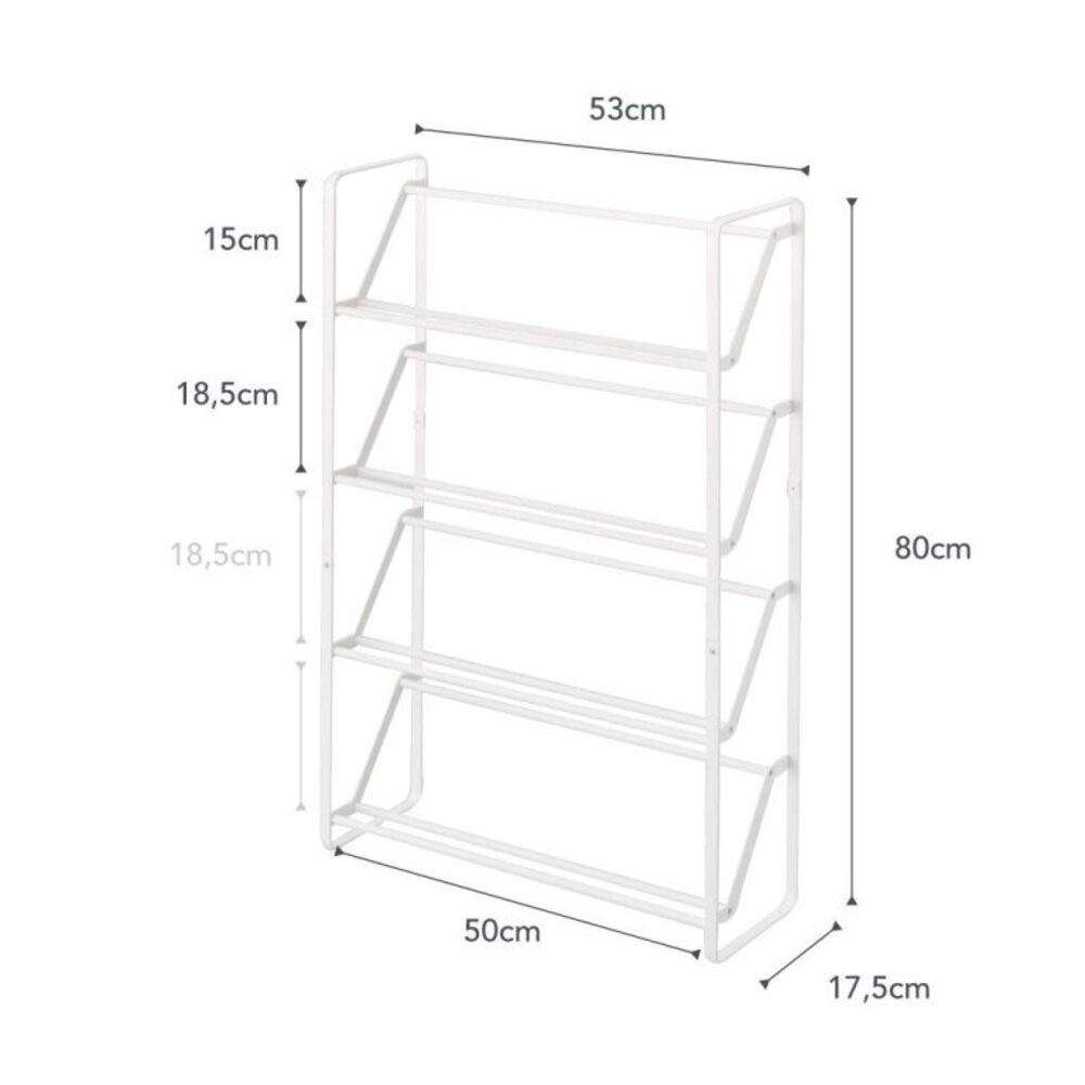 Yamazaki Yamazaki Shoe rack - Slim 4 - white Yamazaki Yamazaki Shoe rack - Slim 4 - white