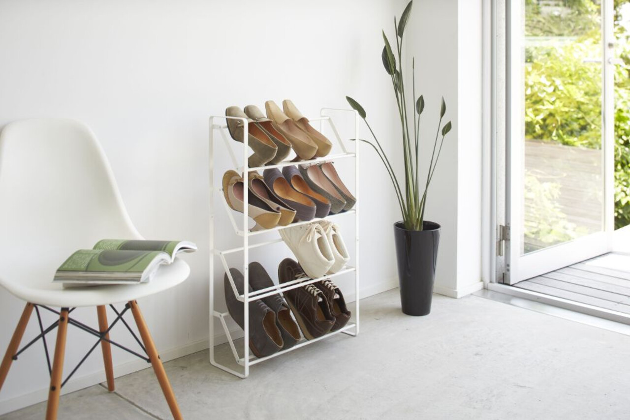 Yamazaki Yamazaki Shoe rack - Slim 4 - white Yamazaki Yamazaki Shoe rack - Slim 4 - white