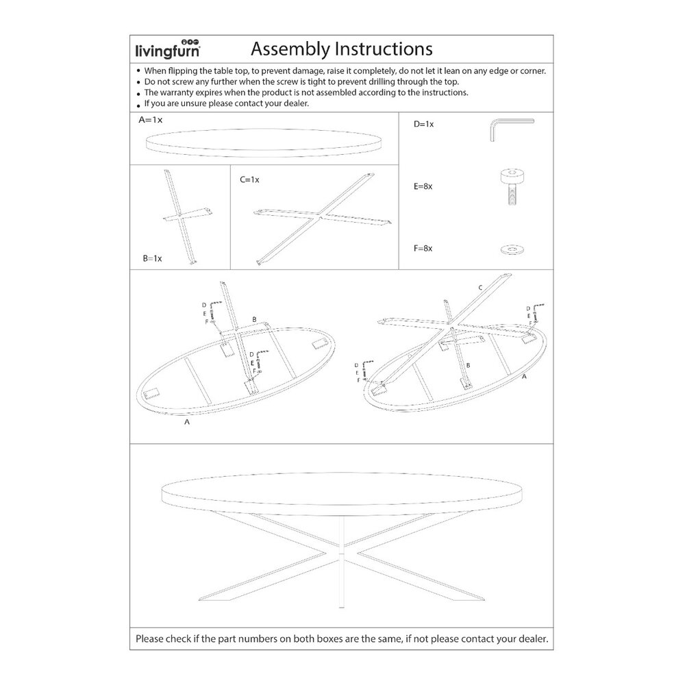 Livingfurn Livingfurn Kala Oval Spider 180 cm