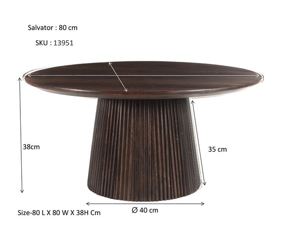 Livingfurn Livingfurn Salvator Walnut 80 cm Livingfurn Livingfurn Salvator Walnut 80 cm