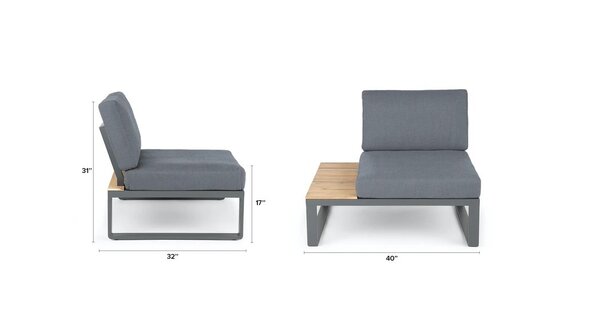Eurofar Eurofar Albufeira Modular Lounge Corner Set | Alu Antraciet