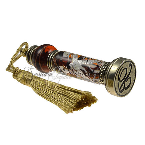 Bortoletti Wax stempel handvat Murano glas Foglia Argento Bortoletti Wax stempel handvat Murano glas Foglia Argento