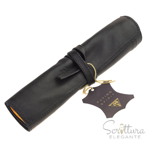 Clairefontaine Flying Spirit Pen roll leather - black Clairefontaine Flying Spirit Pen roll leather - black