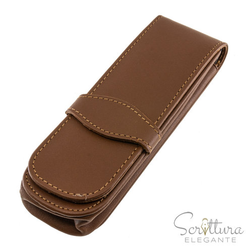 ONLINE Leren pen case 2 pennen - Bruin - Online ONLINE Leren pen case 2 pennen - Bruin - Online
