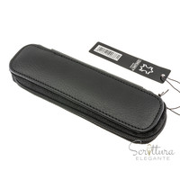Leather zipcase 2 pens - black- Online